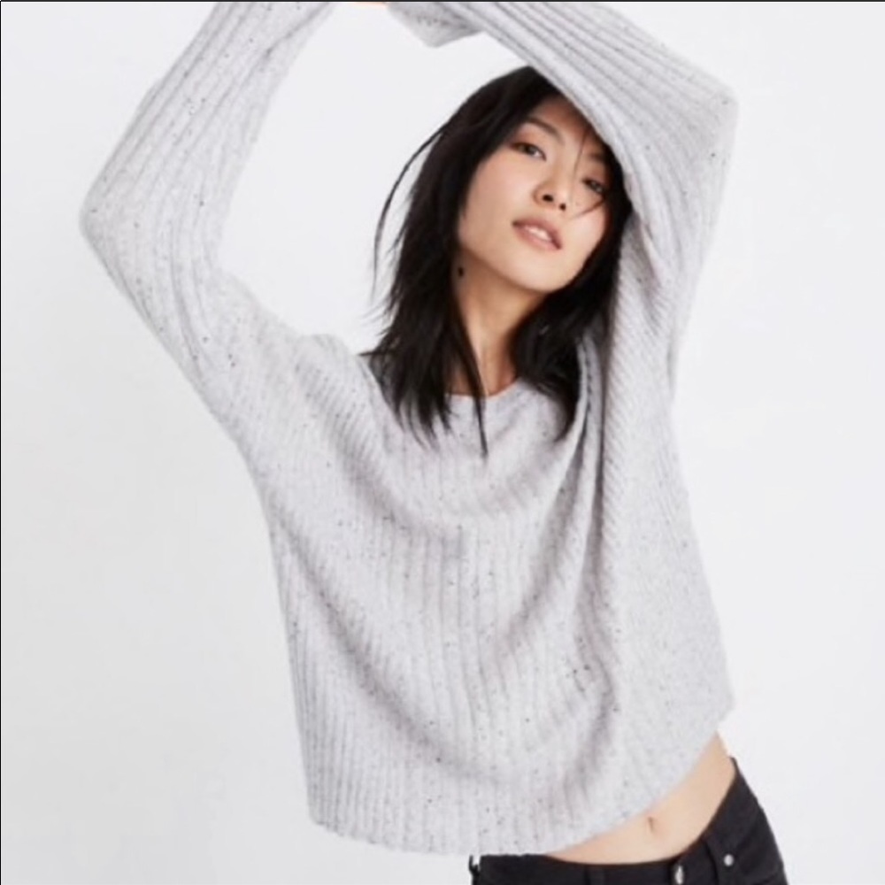 Madewell Grey Relaxed Crewneck Sweater